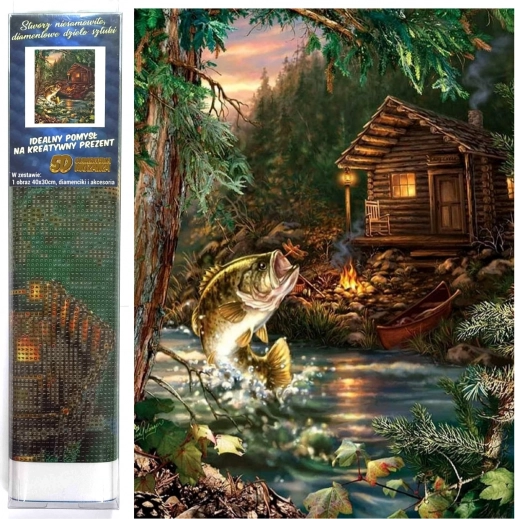 Creatieve Set Diamanten Schilderen Vissershut 30x40 cm