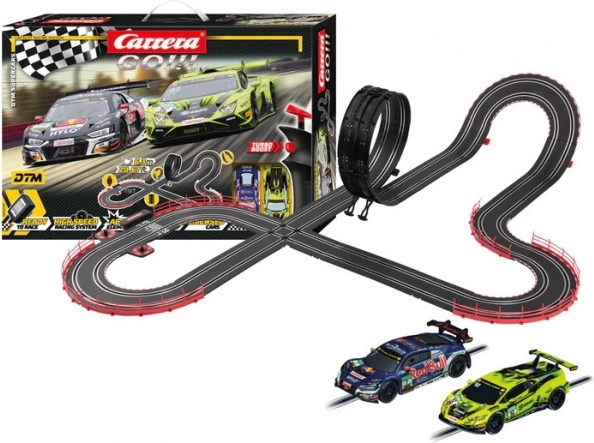 Carrera GO slot car track DTM Supercars 6.3 m with Audi R8 LMS and Lamborghini Huracán
