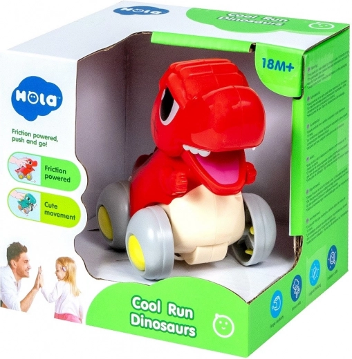 Interactive wheeled dinosaur with movable jaw