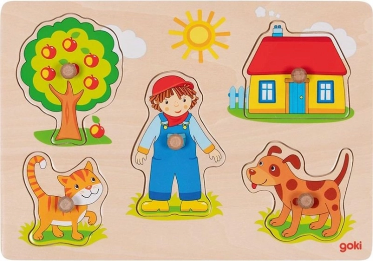 Puzzle à encastrer en bois Maison GOKI