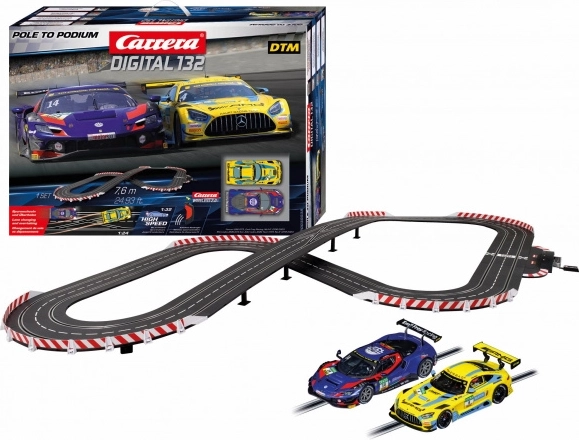 Carrera Digital 132 slot car set Pole to Podium 7.6 m with Ferrari 296 GT3 and Mercedes-AMG GT3 Evo cars