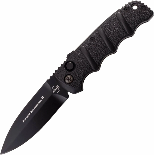 Couteau automatique Böker Plus AKS-74 Spearpoint D2, tout noir, aluminium, clip