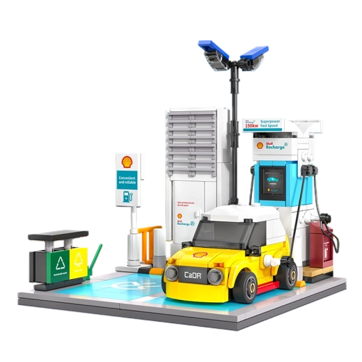 Realistic station with functional charging cable