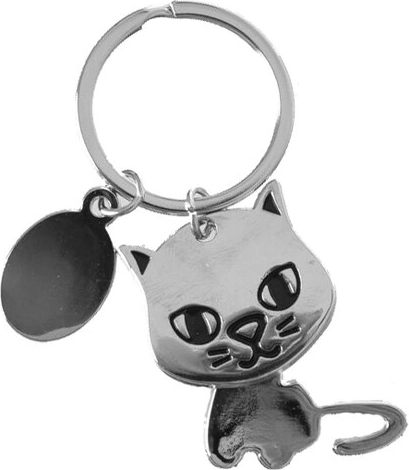 Metal Cat Keychain (Silver)