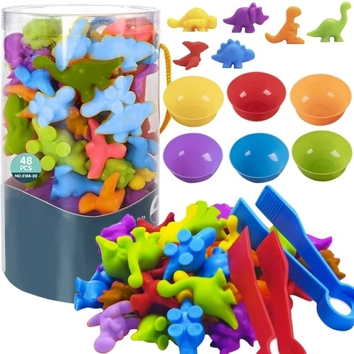 Montessori leerspel voor rekenen – Dinosaurussen