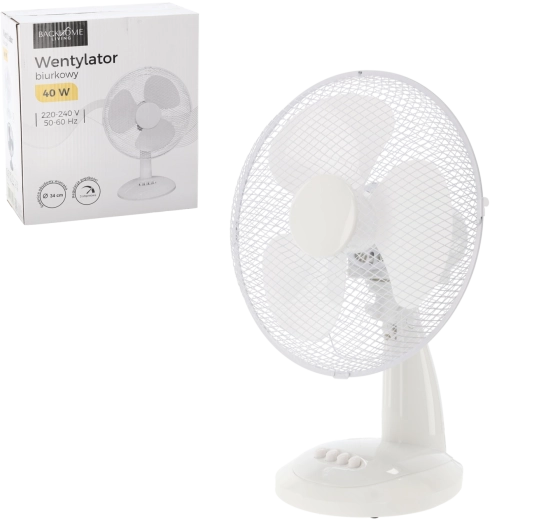 White desk fan 40 W