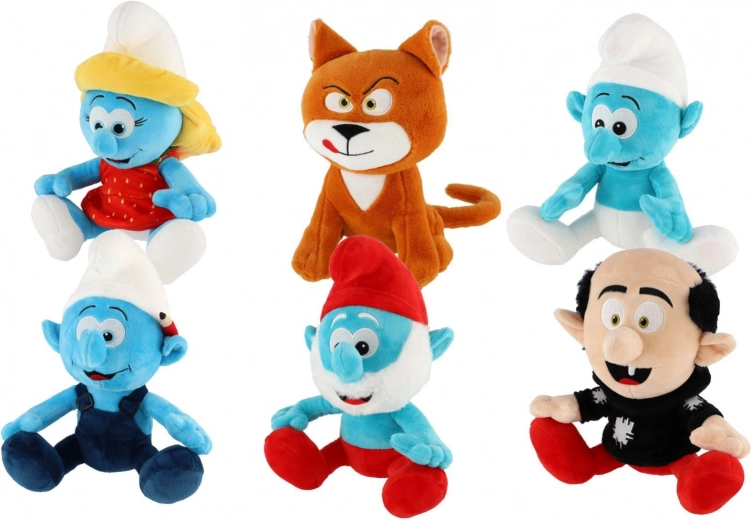peluches Schtroumpfs 25–30 cm, assortiment de personnages