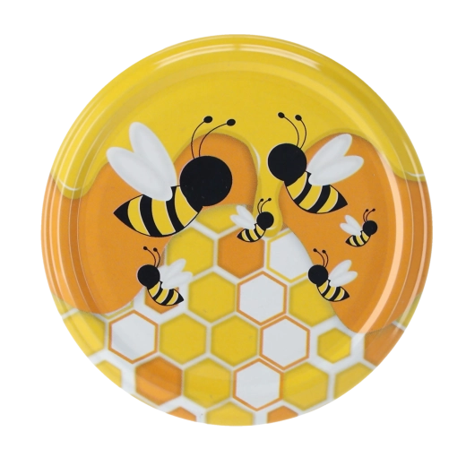 Set of 82 mm lids with bee motif, 10 pcs