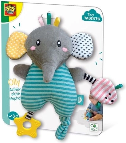 SES Olly éléphant en peluche d’éveil