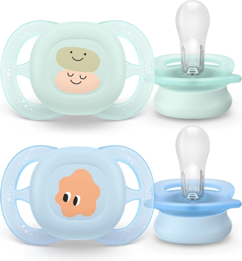 Philips AVENT Ultrastart Schnuller mit Motiv für Neugeborene 0–2 Monate, 2 Stk. (Mädchen)