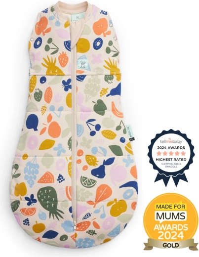 ErgoPouch gigoteuse-emmaillotage et sac de couchage 2-en-1 Cocoon Fruit Salad 2,5 TOG (6–12 mois)