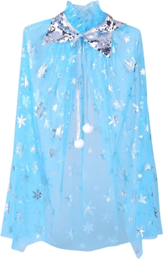 Sparkling cape with snowflakes