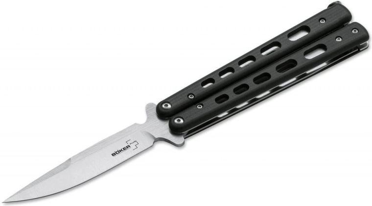 Vlindermes Böker Plus Balisong G‑10 Large, zwart, 10,2 cm