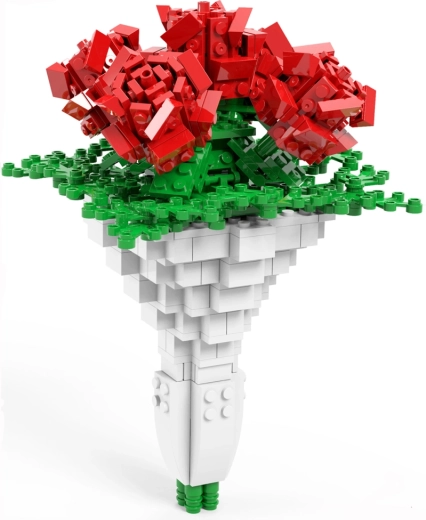 Realistic bouquet made of bricks