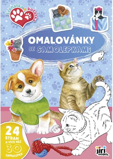 Kleurboek A4 met stickers van puppy’s en kittens