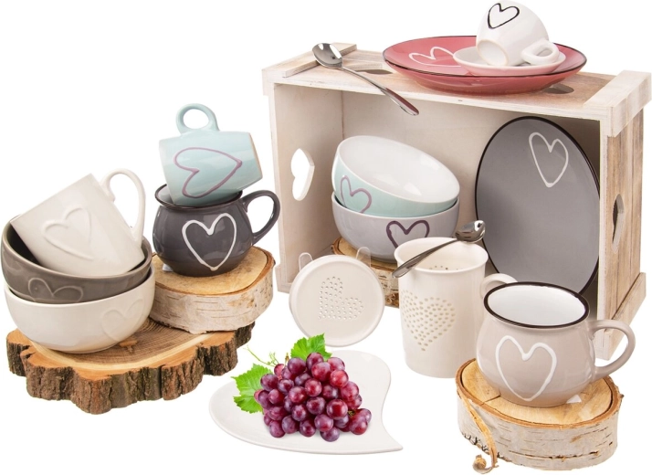 Motif cœur délicat et assortiment de couleurs