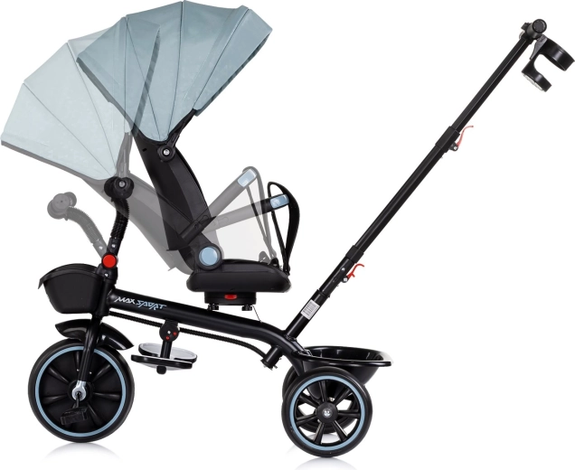 Canopy with sun visor and practical equipment