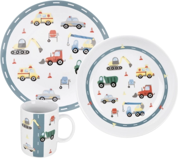 Set geportioneerde kinderborden auto’s (3 stuks)
