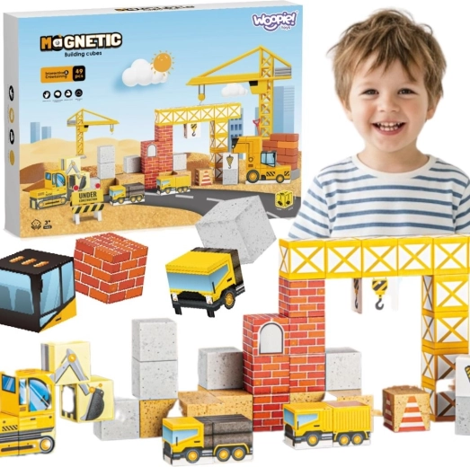 Woopie magnetic building blocks – construction site (49 pcs)