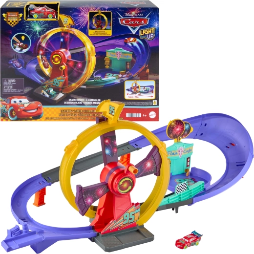 Mattel Disney Pixar Cars Racing Track Starting-Line Celebration with Light-Up Lightning McQueen