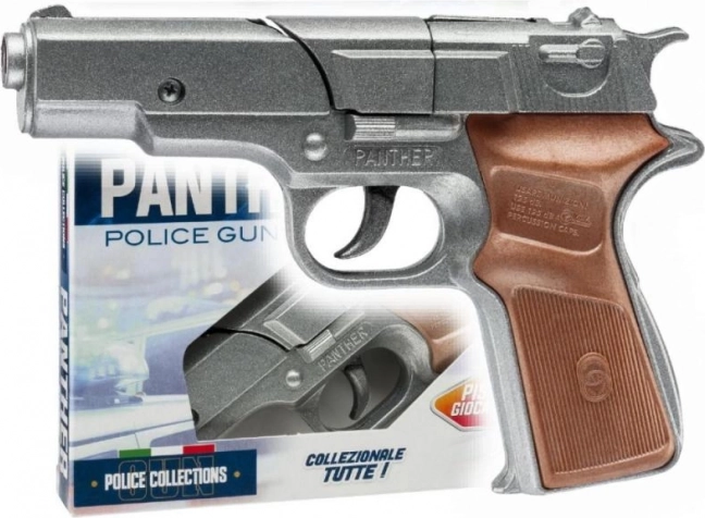 Metalen politie-zakpistool met knalkapsels PANTHER Silver, 8-schots