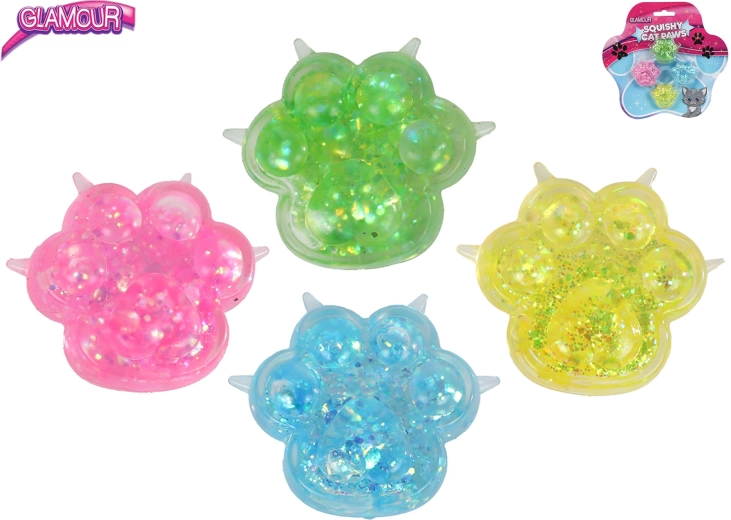 Glamour mini stretch-haarelastiekjes met kattenpootjesmotief Sugar (4 stuks)