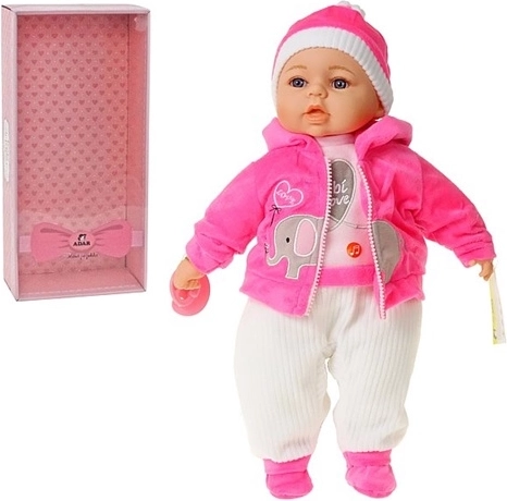 Talking baby doll 45 cm with sounds in Polish and a pacifier