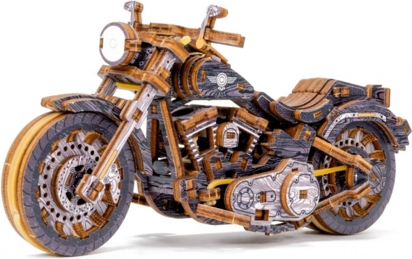 Modèle mécanique en bois de la moto Cruiser V-Twin