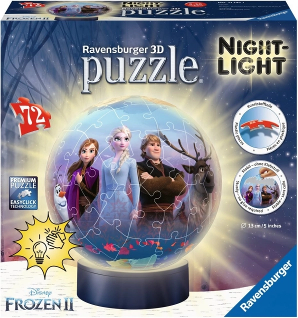 Ravensburger 3D Illuminating Puzzleball Frozen 2, 72 pieces