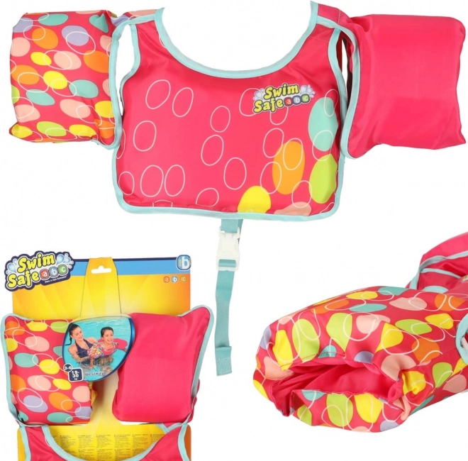Pink Children's Swimming Vest with Sleeves Bestway 3-6 years, 19-30 kg