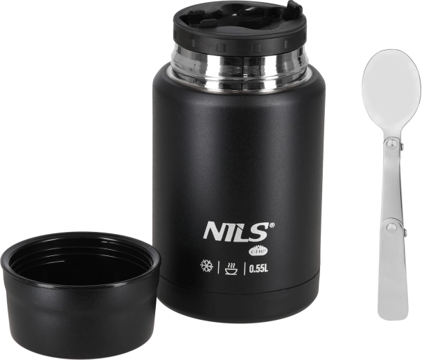 Couvercle faisant office de bol et cuillère pliable incluse