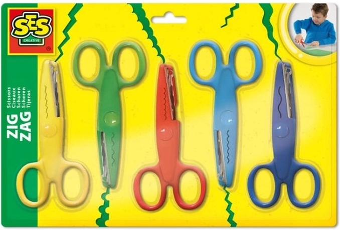 SES decoratieve kartel- en golfscharen – set van 5 stuks
