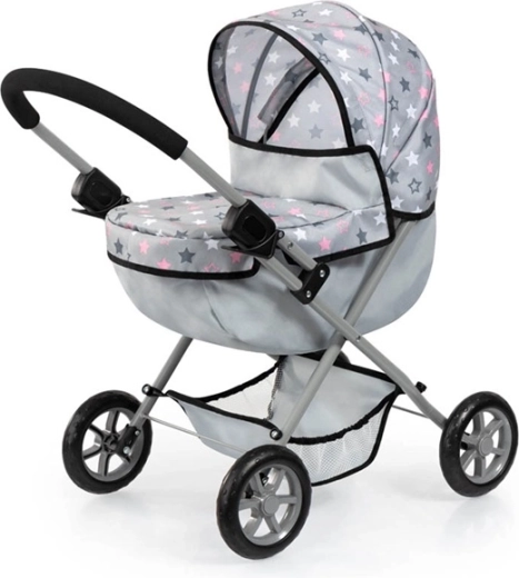 Doll stroller with foldable frame