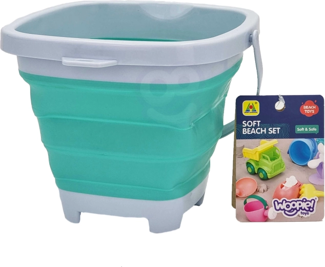 Foldable Silicone Bucket WOOPIE, Blue, 5 L