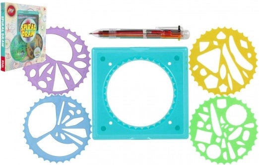 Inspiro set for spiral drawing with templates and six-color pen