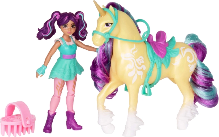 Eenhoorn Leaf met kleurrijke manen en zadel