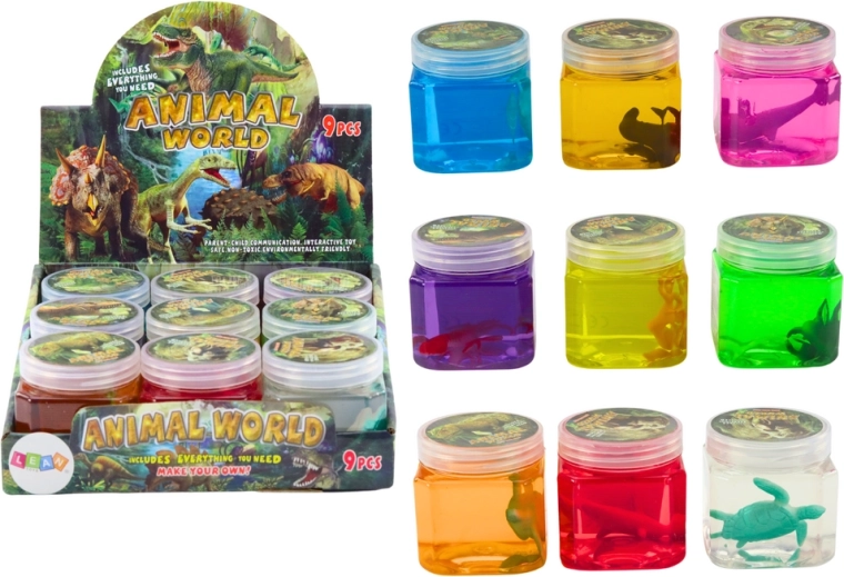 Glutek Slime met dierenfiguurtjes 150 g in verschillende kleuren