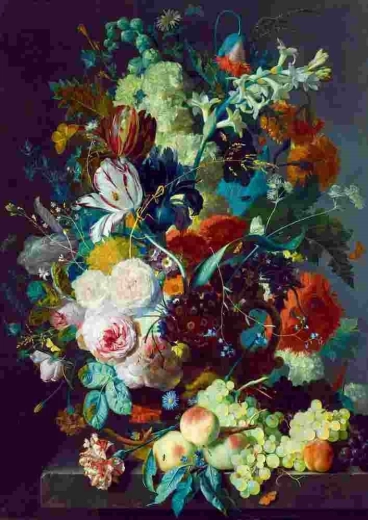 Bluebird puzzel Stilleven met bloemen en fruit 1000 stukjes