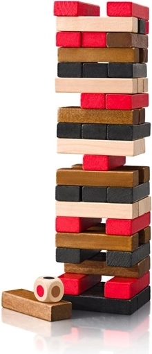 Gekleurde houten blokjes en extra dobbelsteen