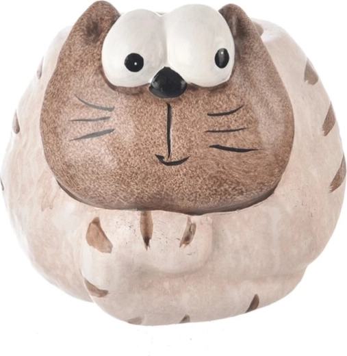 Beige ceramic cat decoration