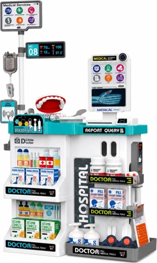 Large play clinic with storage compartments