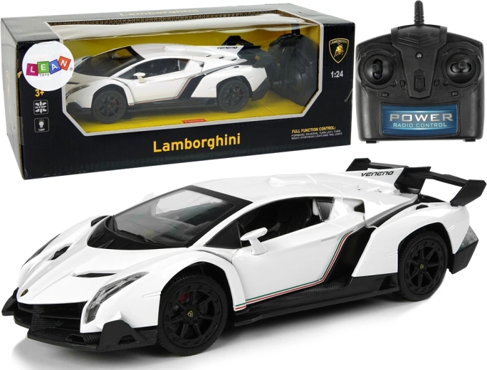 RC sportauto 1:24 Lamborghini Veneno Wit 2.4G Lichten