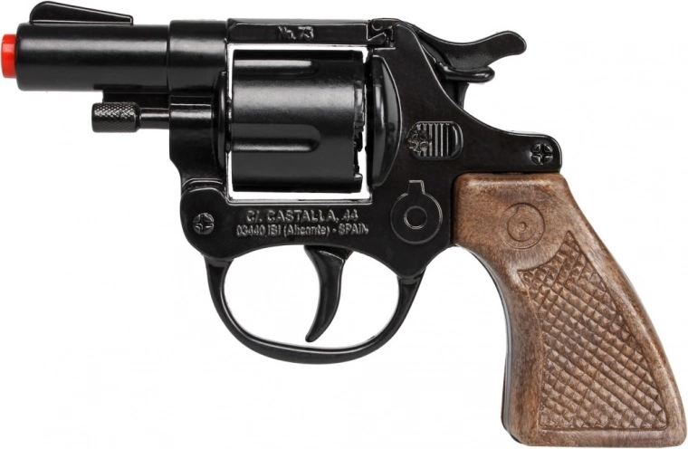 Revolver de police en métal noir, 8 coups