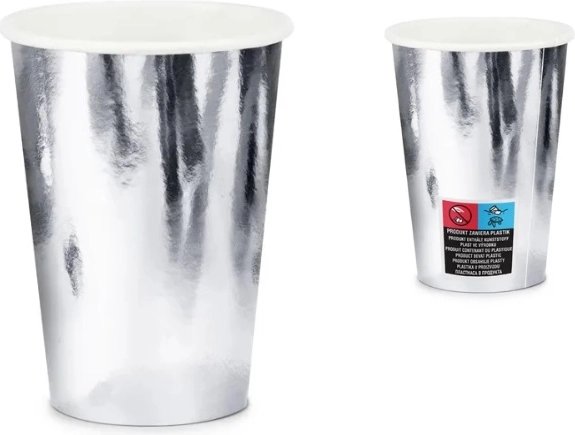 Silver disposable party cups 220 ml