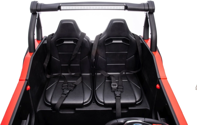 Two seats with belts for safe tandem riding