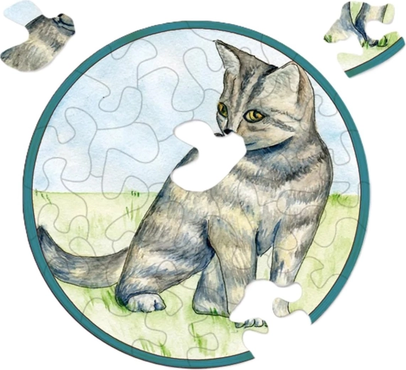 CURIOSI round mini puzzle Picoli – cat, 33 pieces