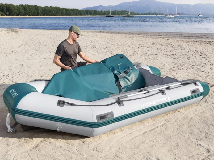 Drop-stitch floor for rigidity and comfort