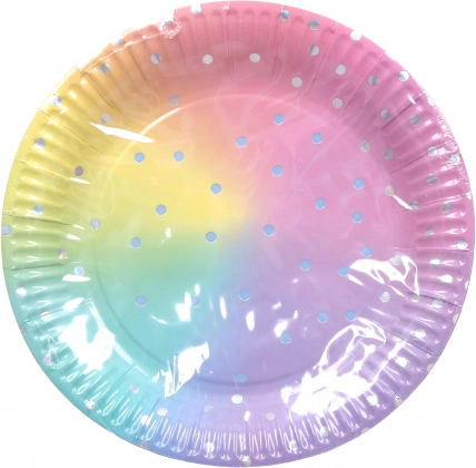 Papierpartyteller pastellfarben 23 cm