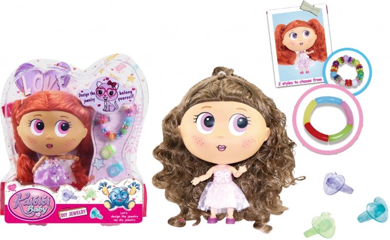 Doll with Accessories and Bracelet 18 cm