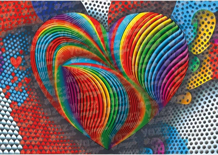 Yazz puzzle cœur arc-en-ciel 1000 pièces
